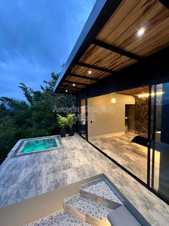 a view of a house with a swimming pool at Arrayán Glamping Villa 2 in San Gil