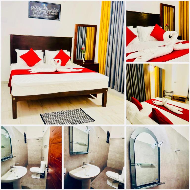 Postel nebo postele na pokoji v ubytování Pearl View Galle Villa