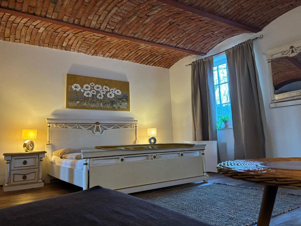 Postel nebo postele na pokoji v ubytování Auern Apartement