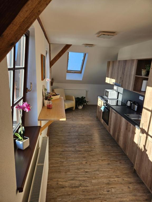 Kuchyň nebo kuchyňský kout v ubytování Apartmány Karolína - Kašperské Hory