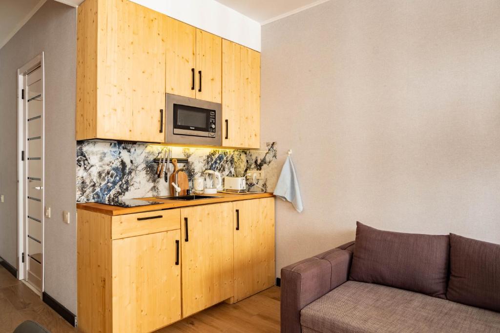 Kuchyň nebo kuchyňský kout v ubytování Room310