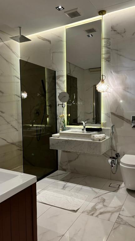 Koupelna v ubytování Sudfa Hotel