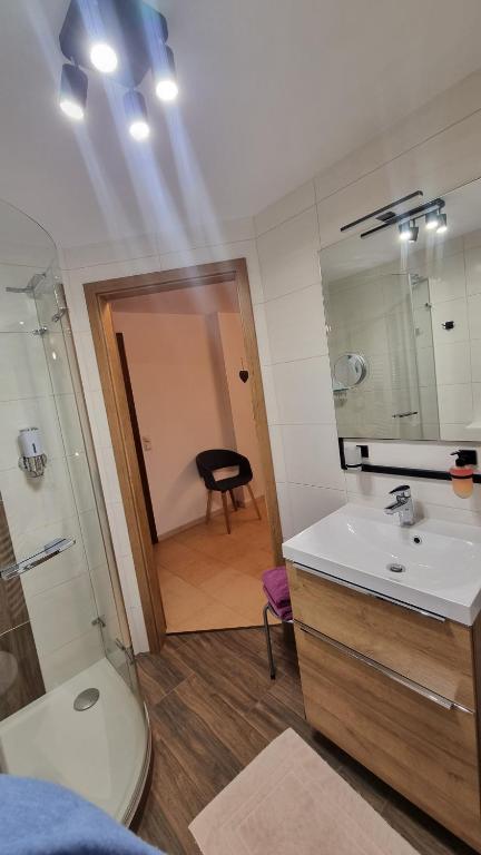 Koupelna v ubytování Haus Seebach