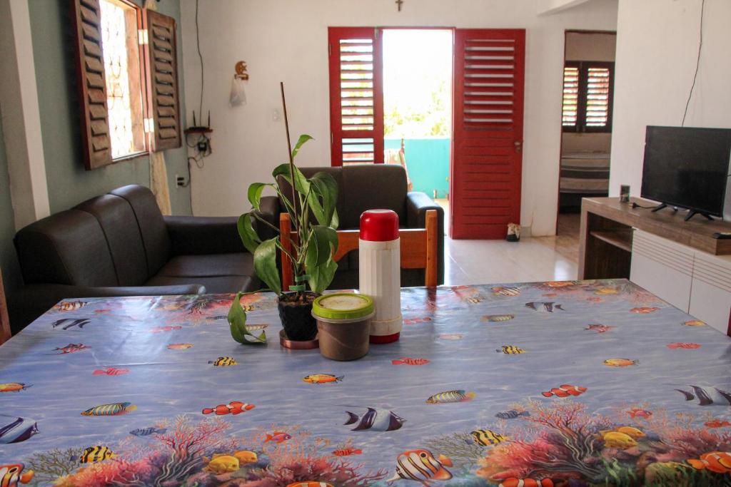 Μια τηλεόραση ή/και κέντρο ψυχαγωγίας στο Casa Caminho das Dunas