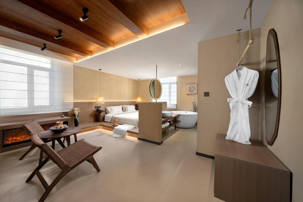 Posezení v ubytování Xueting Songjiangyue Hidden Courtyard Hotel