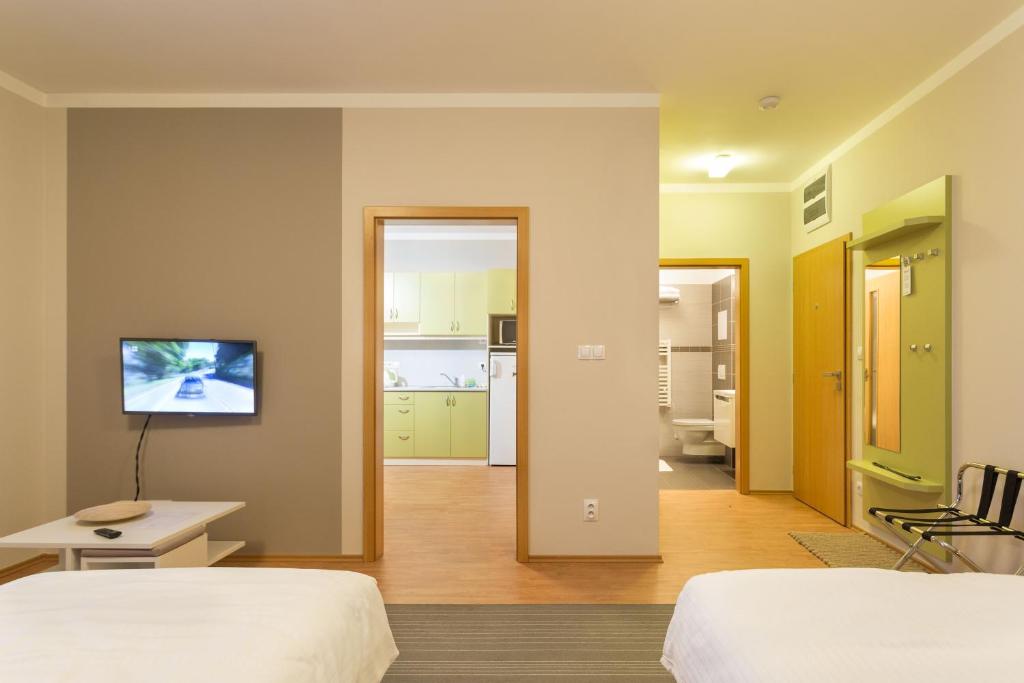 TV a/nebo společenská místnost v ubytování Apartmány Abacie