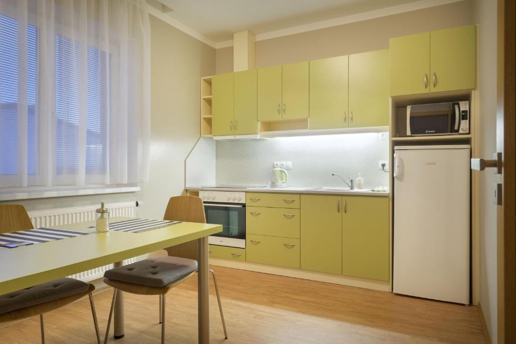 Kuchyň nebo kuchyňský kout v ubytování Apartmány Abacie
