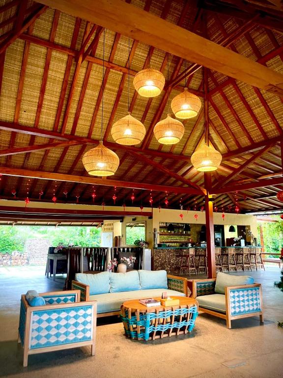 Posezení v ubytování Lobster Bay Lombok