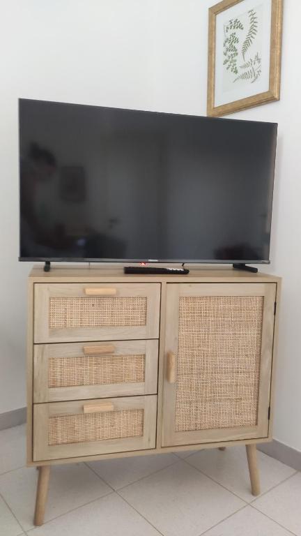 Telewizja i/lub zestaw kina domowego w obiekcie Villetta Porto Selvaggio