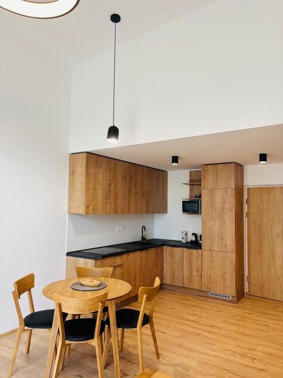 Kuchyň nebo kuchyňský kout v ubytování Evergreen Tále Apartments