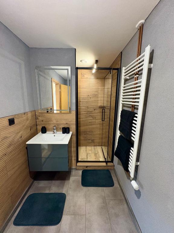 Koupelna v ubytování Apartmány Faunapark