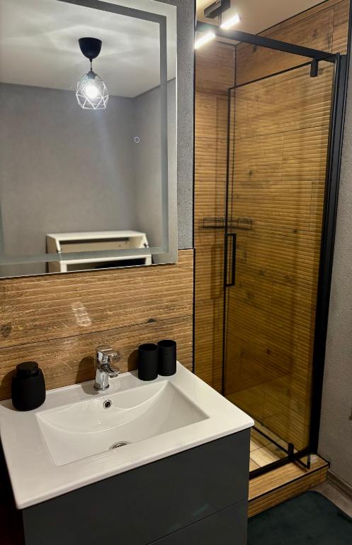 Koupelna v ubytování Apartmány Faunapark