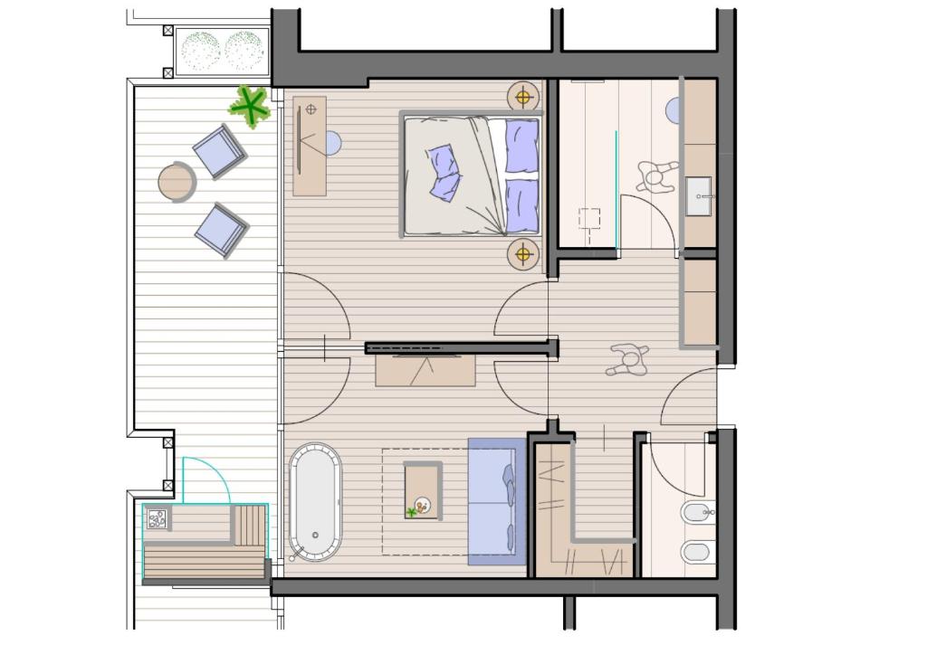Půdorys ubytování Hotel Pinei
