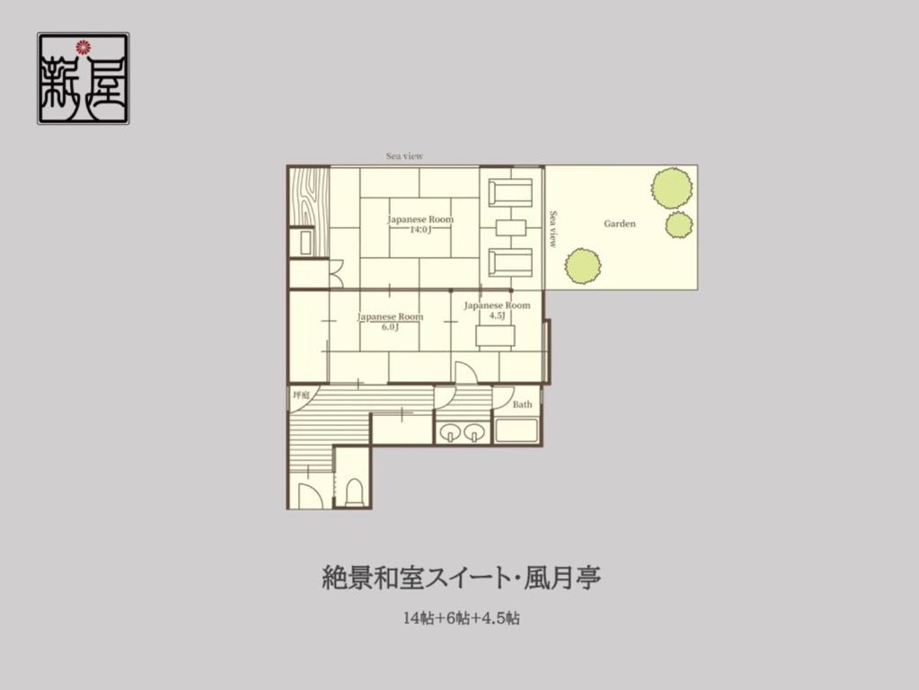 Půdorys ubytování 絶景海風癒し庵 新八屋