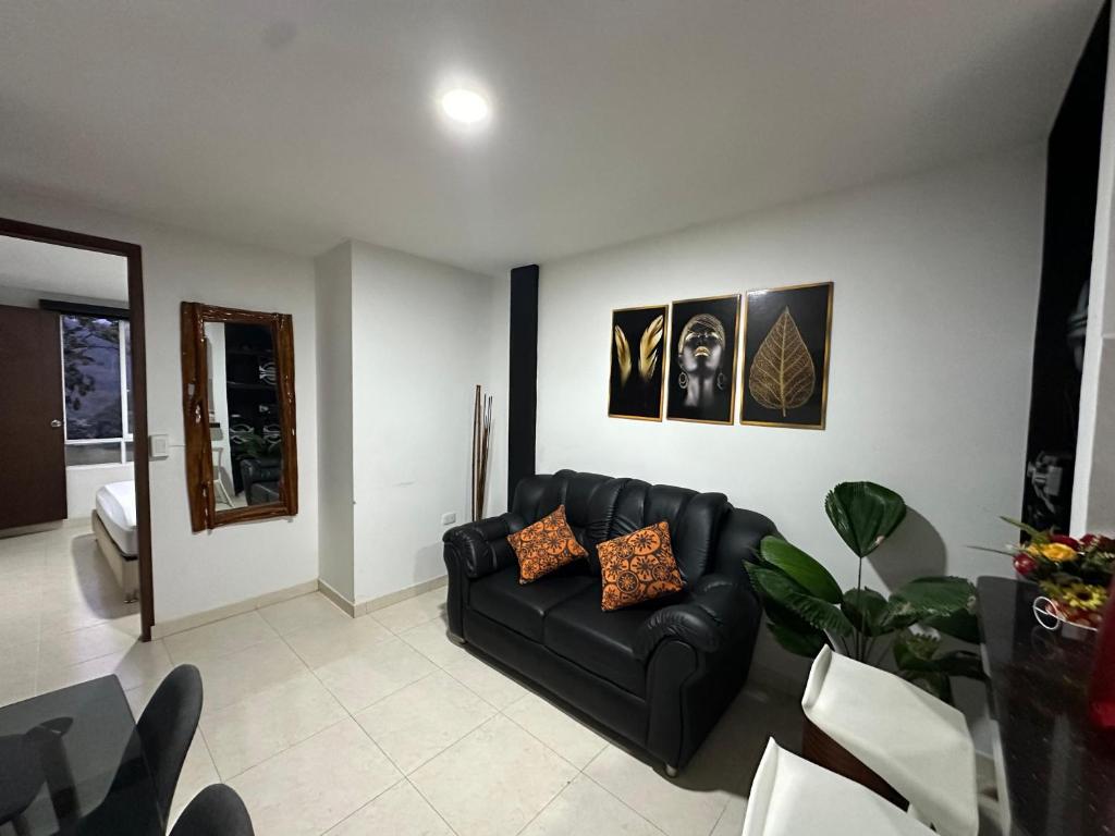 Posezení v ubytování Apartamento luminoso y moderno