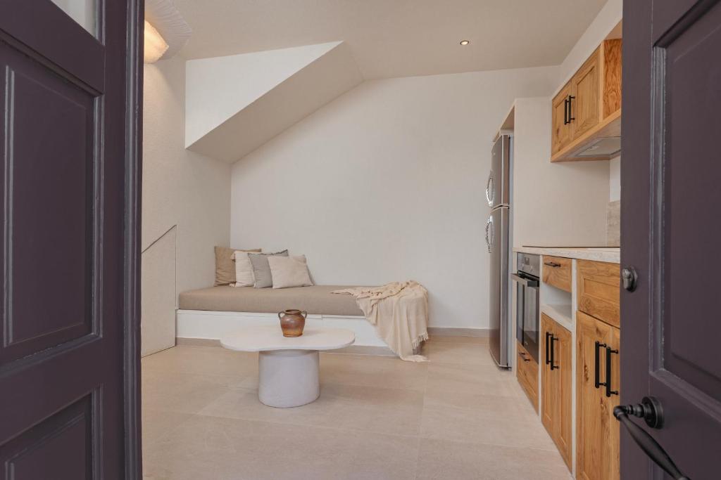 Kuchyň nebo kuchyňský kout v ubytování Noema Lindos - Agapitos Apartment