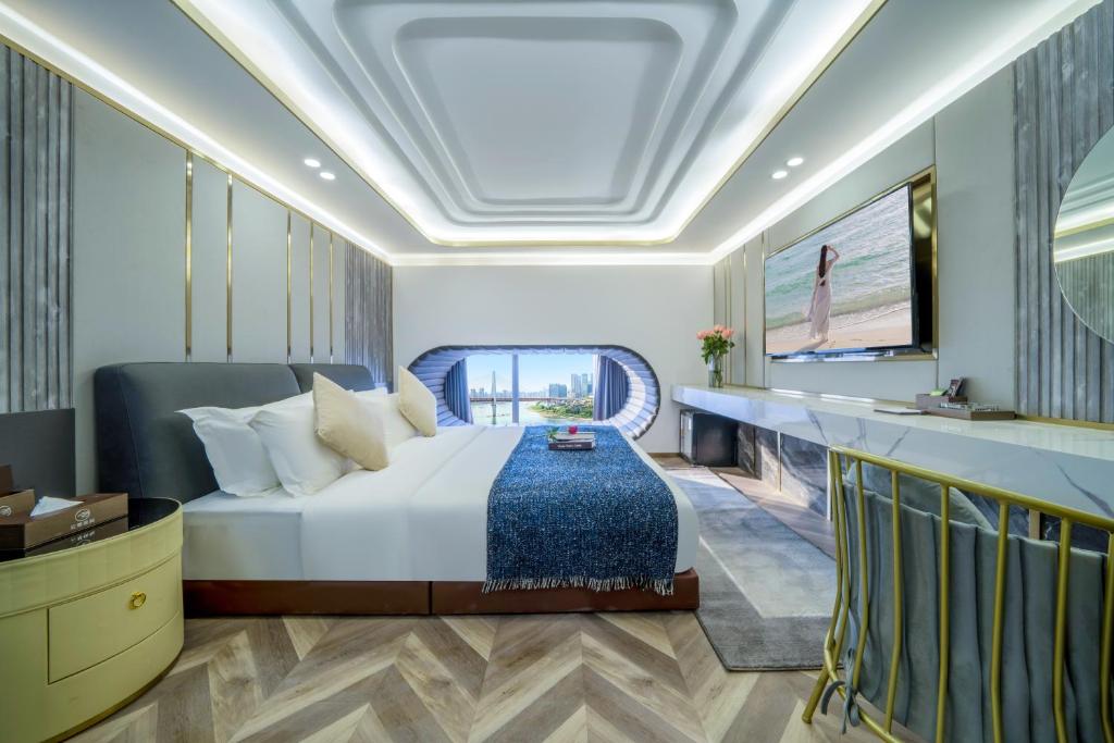 Posezení v ubytování Yunmulijin Sky High Riverview Hotel Chongqing Jiefangbei Raffles Plaza
