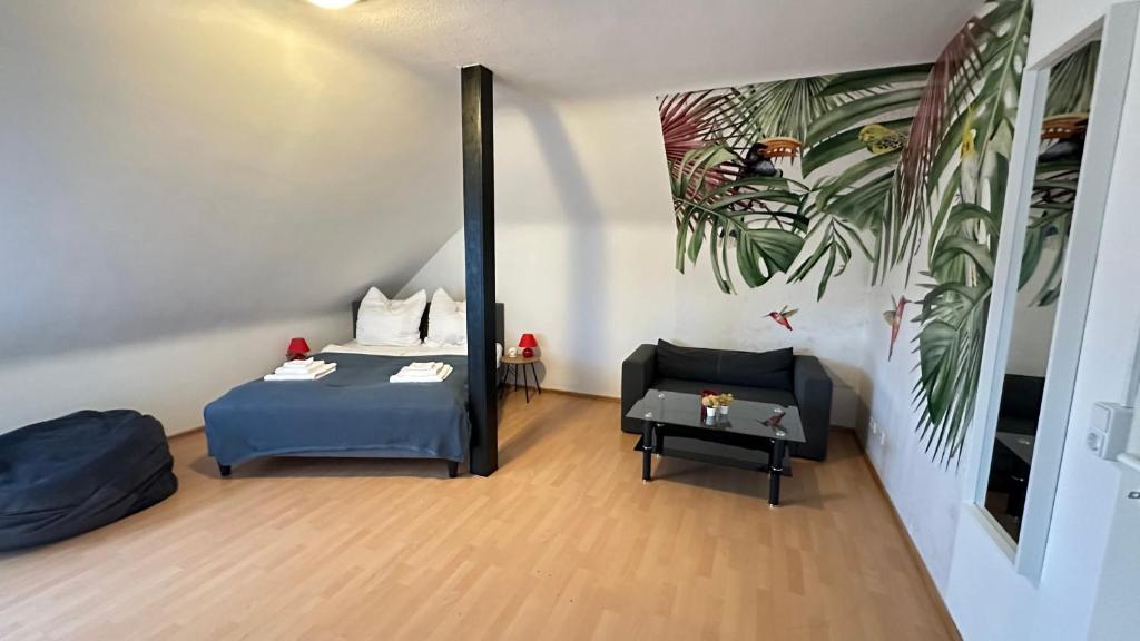 Postel nebo postele na pokoji v ubytování Rooftop Apartment - 3 SZ - 1 BAD - 1 WZ - 1 Küche