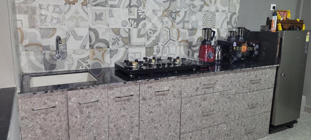 Kuchyň nebo kuchyňský kout v ubytování Rustic Kraft