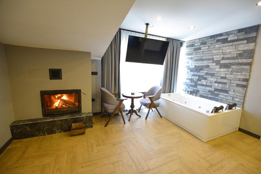 Posezení v ubytování Ağva Casa Rosa Bungalov Otel