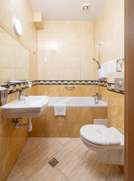 Koupelna v ubytování Hotel Orbita