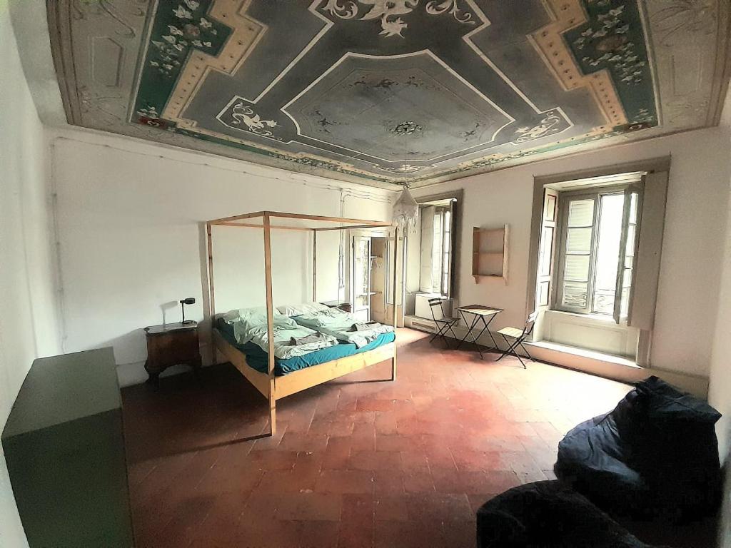 Postel nebo postele na pokoji v ubytování Bergamo home