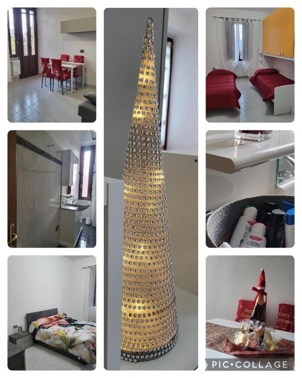 a collage of pictures of a christmas tree at Casa Valeria in Sulmona