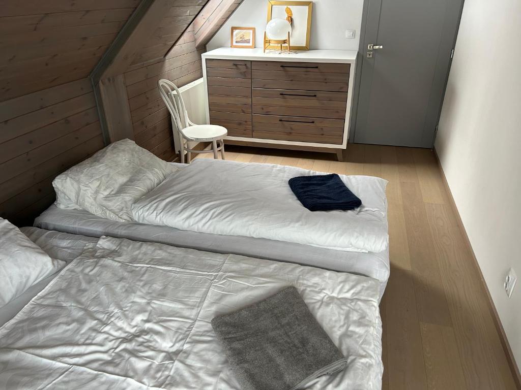 Postel nebo postele na pokoji v ubytování Apartmán v srdci Krkonoš