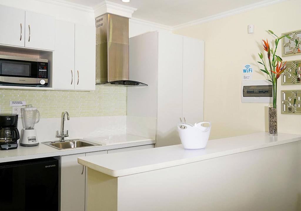 Kuchyň nebo kuchyňský kout v ubytování Yoyita Suites Aruba
