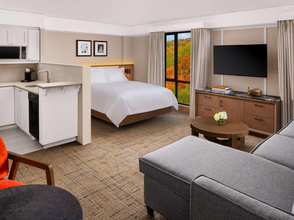 TV a/nebo společenská místnost v ubytování Fairmont Tremblant
