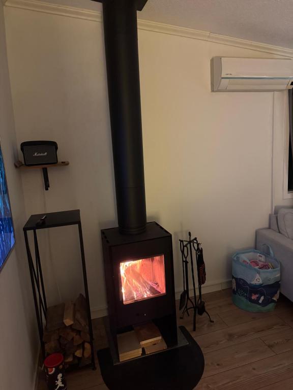 TV a/nebo společenská místnost v ubytování Mysig stuga i Nävesta