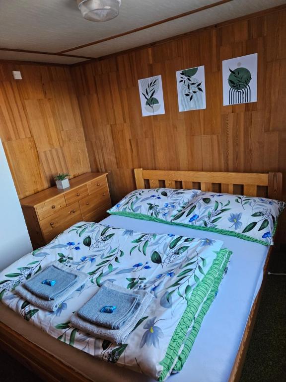 Postel nebo postele na pokoji v ubytování Chata Zelenka na Bobrovníku