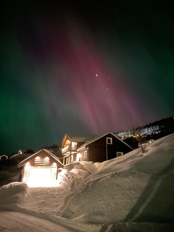 Fjelltun Lodge v zimě