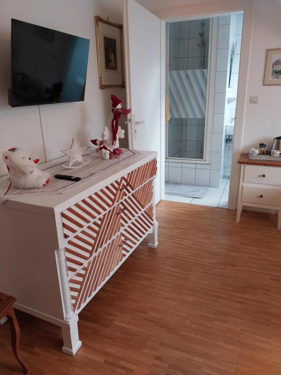 TV a/nebo společenská místnost v ubytování Chambre d'hôtes du Zellberg