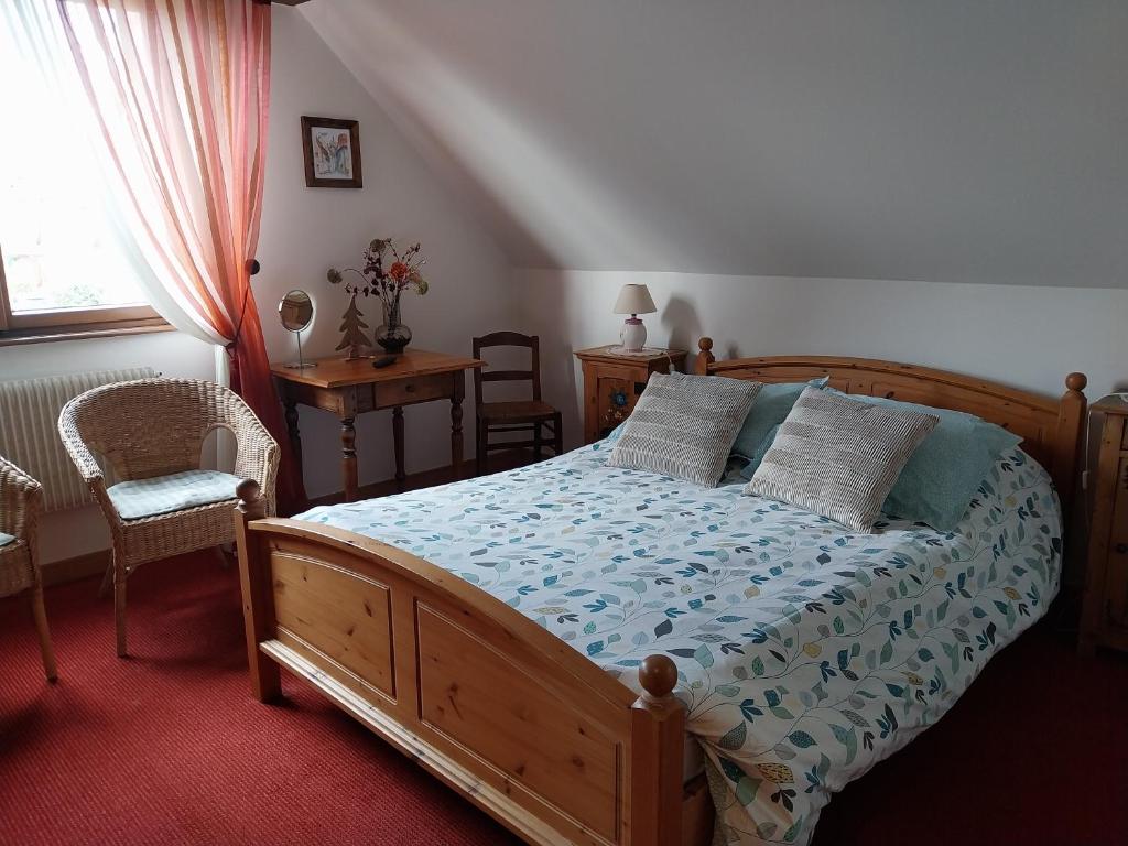 Postel nebo postele na pokoji v ubytování Chambre d'hôtes du Zellberg