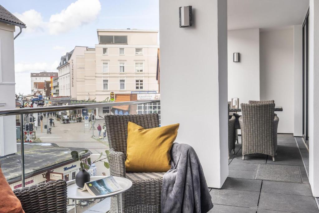 Rõdu või terrass majutusasutuses InselLoft Wohnung 1
