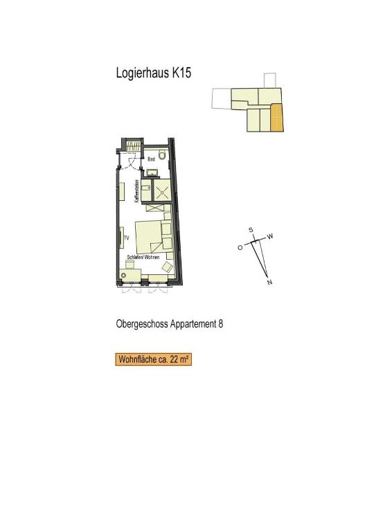 Půdorys ubytování Logierhaus K15 Appartement 8