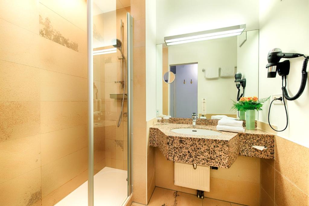 Koupelna v ubytování Hotel SchreiberHof