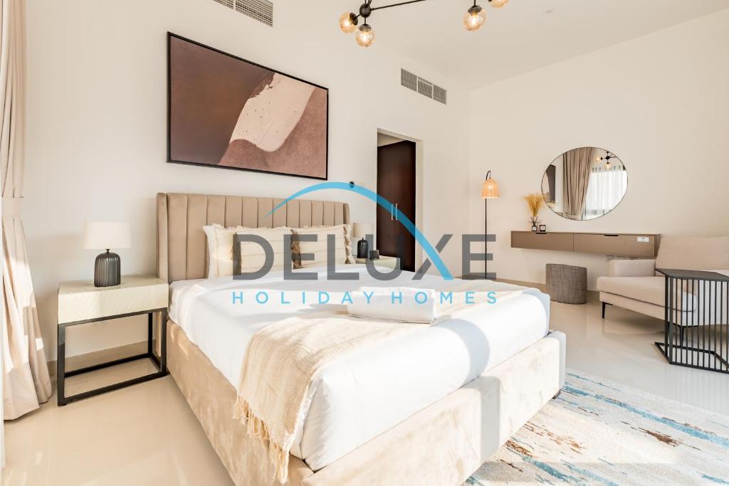 Voodi või voodid majutusasutuse Special Rate with Temp Controlled Pool, BBQ & Maid's by Deluxe Holiday Homes toas