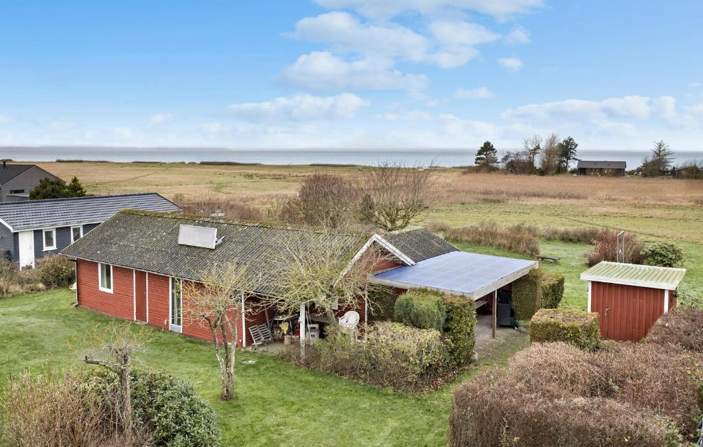 an aerial view of a house with a solar panel at Cozy Home In Bogense With Wifi in Bogense