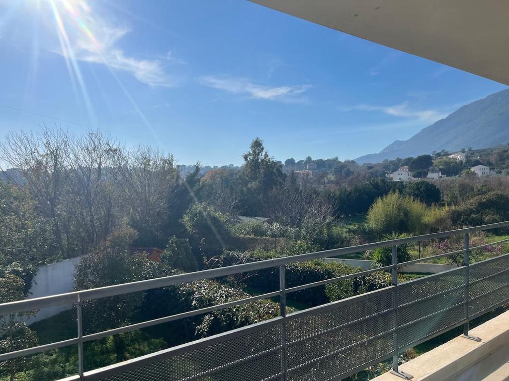 une vue depuis le balcon d'une maison dans l'établissement Appartement proche de la plage, à Santa-Lucia-di-Moriani