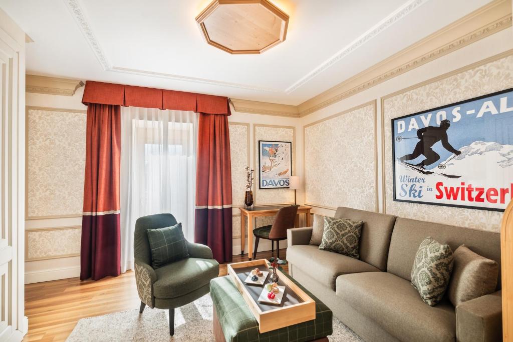 Posezení v ubytování Hotel Flüela Davos - The Unbound Collection by Hyatt