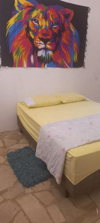 Postel nebo postele na pokoji v ubytování Paradise Hospedaria São Thomé