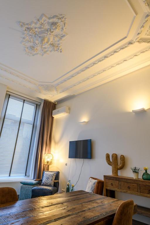 TV a/nebo společenská místnost v ubytování Hotel Oranjestaete