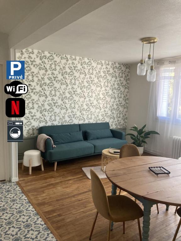 Posezení v ubytování Appartement T3-Montluçon