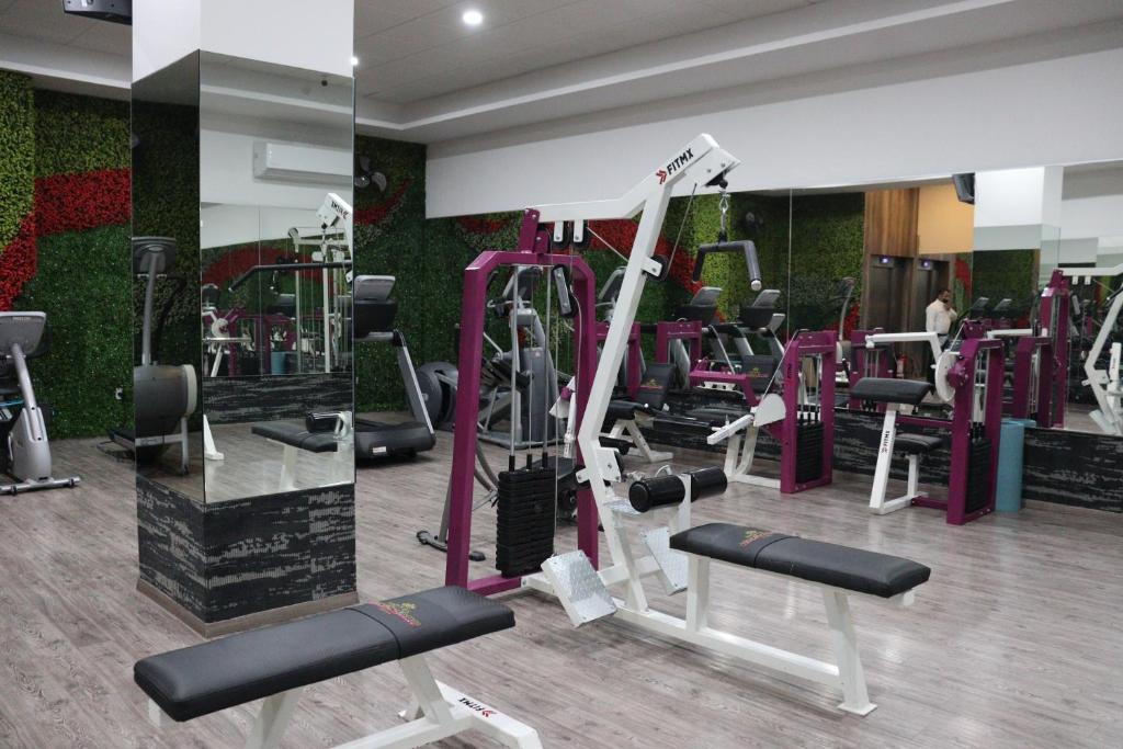 Fitness centrum a/nebo fitness zařízení v ubytování Wyndham Garden Aguascalientes Hotel & Casino