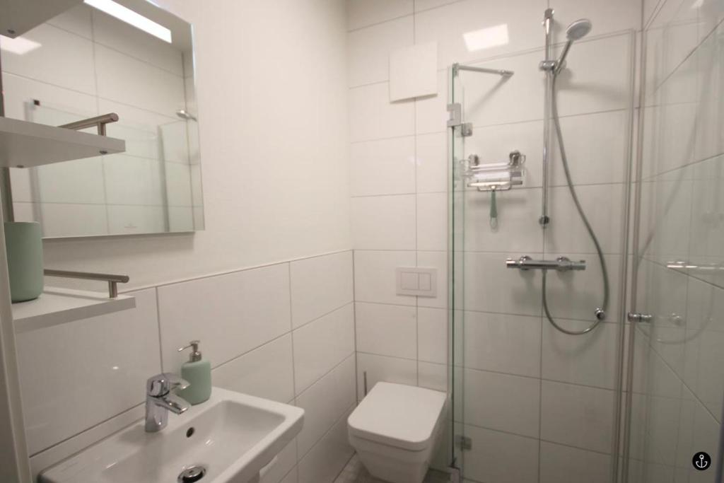 Koupelna v ubytování Kapitänshaus 2