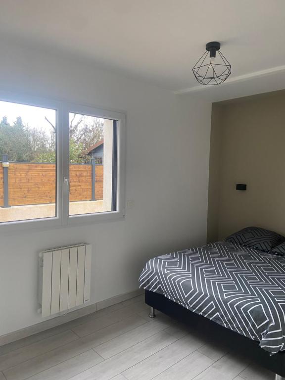 Postel nebo postele na pokoji v ubytování Maison au calme