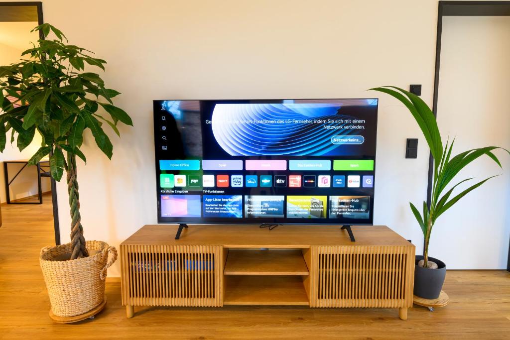 TV a/nebo společenská místnost v ubytování Pausenhof Spreewald