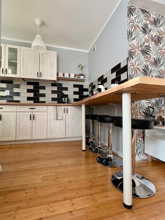 Kuchyňa alebo kuchynka v ubytovaní Apartament z widokiem na Spodek